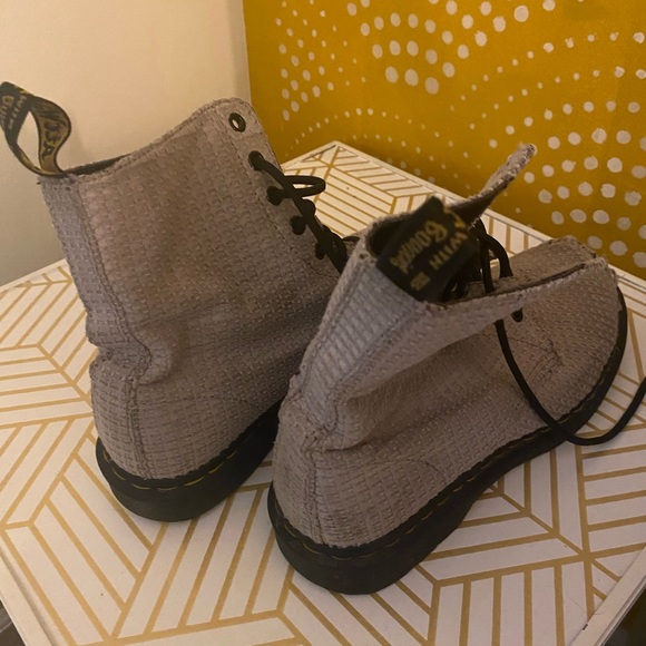 Unique Doc martens with a textured cloth fabric. - Picture 3 of 4